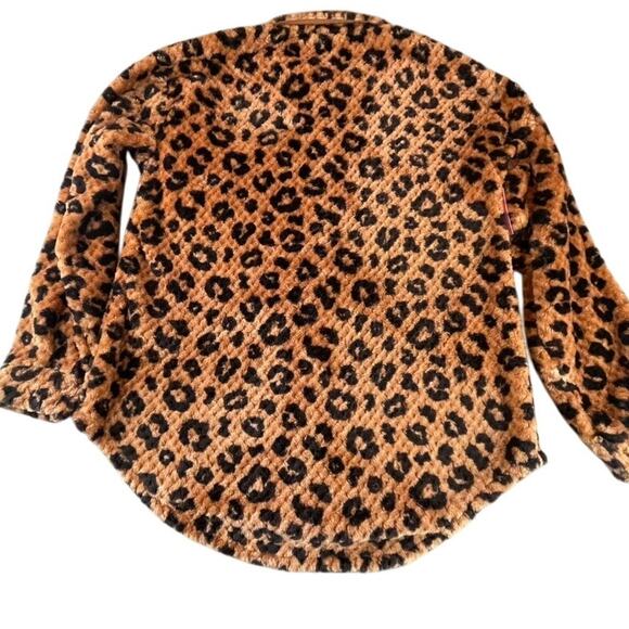 Simply Southern Simply Soft Shacket New Leopard Print Sherpa XL NWT Button Front - Picture 2 of 10